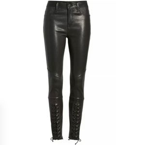 Hudson Nico Super Skinny Lambskin Leather Pants